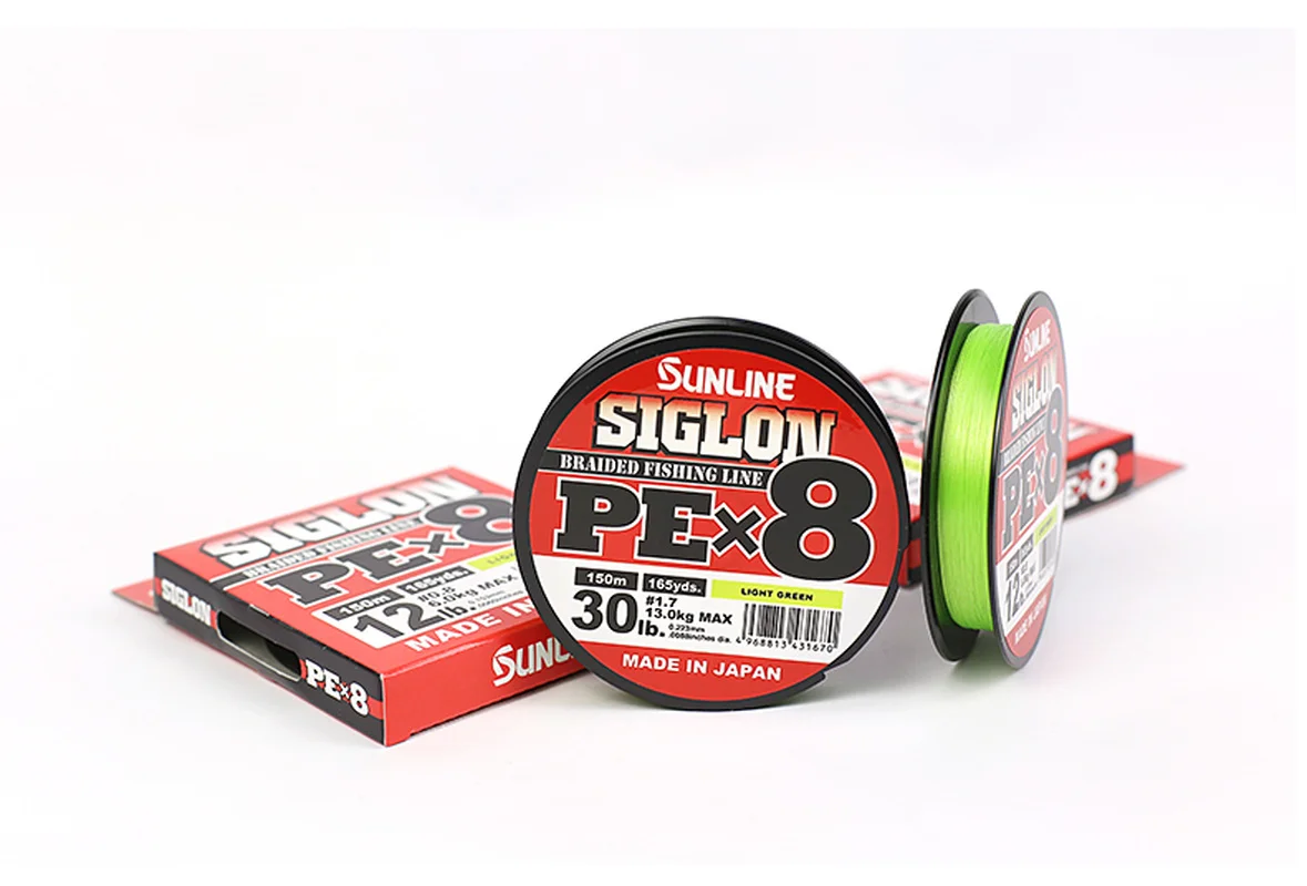 Плетеная рыболовная леска Sunline Siglon PEx8 150 м зеленого/оранжевого цвета 165