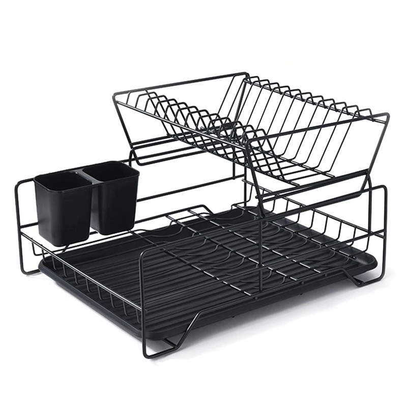 Dish Rack and Drainboard Set Drying for Kitchen Counter 2 Tier Large Capacity Designed | Дом и сад