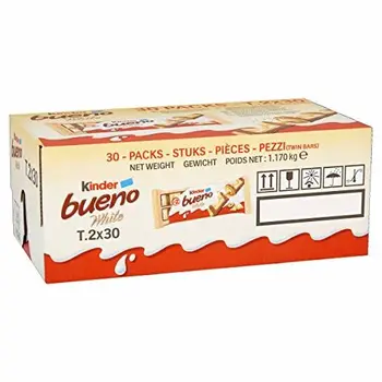 

kinder Bueno mit weißer Schokolade im 2er Pack, 30er Pack (30 x 39 g)