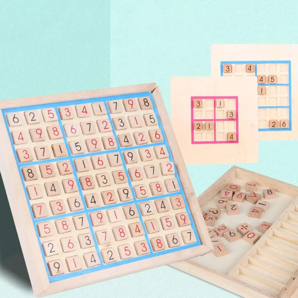 New Sudoku Block Jigsaw Toys Educational Multi-Function Wooden Desktop Games Sudoku Nice Gift for Children