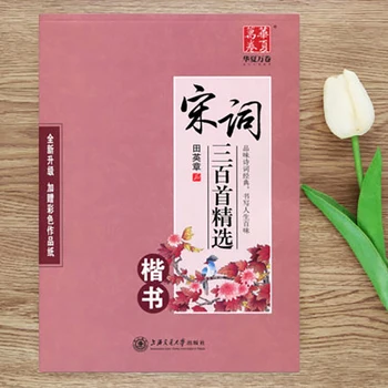 

Hard calligraphy script copybook Song Ci 300 students draw red adult block script copybook