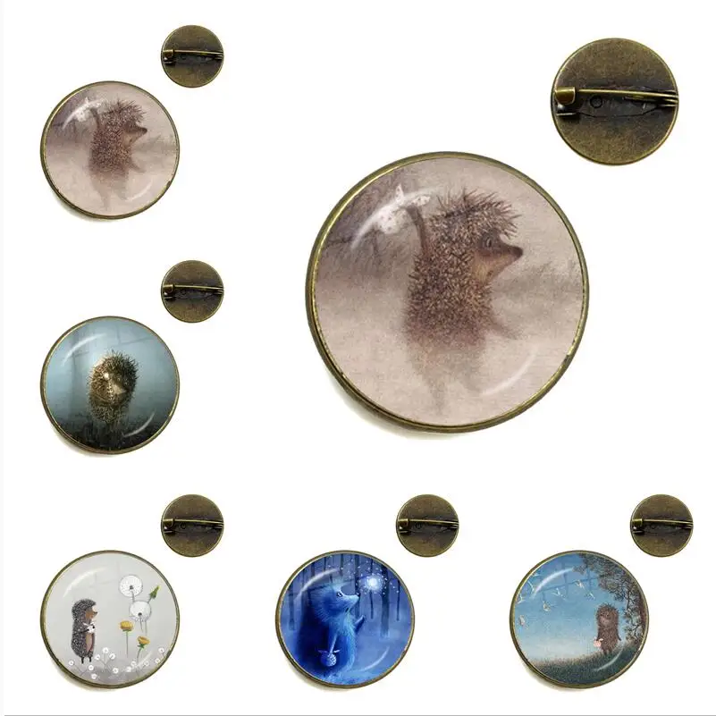Broche hérisson Vintage, broches d'animaux mignons, bijoux à la mode, broche de collier en Bronze Antique pour femmes et hommes, cadeau