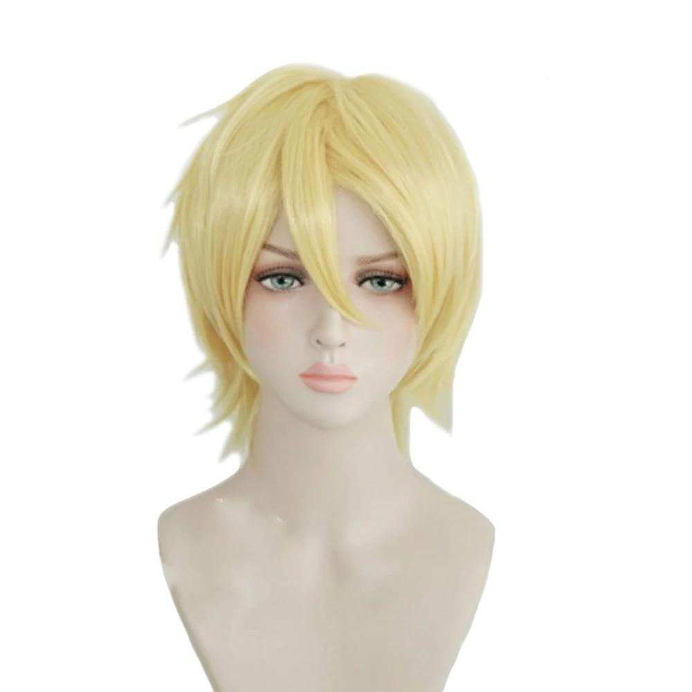 

Banana Fish Aslan Jade Callenreese Ash Lynx Cosplay Wigs Blond Short Heat Resistant Synthetic Hairpiece Anime Costume Wig