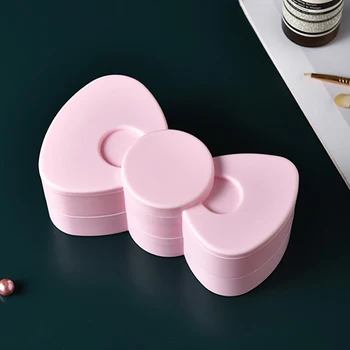

Bowknot Jewelry Storage Box Earrings Makeup Storage Box Necklace Storage Hair Ornament Rack 360 Degree Rotating Jewelry Cabinet