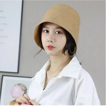 

Wool Basin Hat 2020 New Fisherman Hat Ladies British Woolen Top Hat Solid Color Bucket Hat Retro Wild Hat Bucket Hat Men's Tide