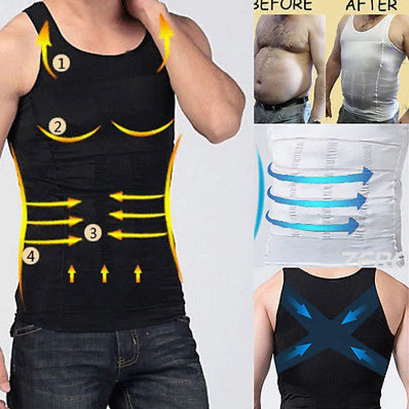 

Men's Slimming Body Shapewear Corset Vest Shirt Compression Abdomen Tummy Belly Control Slim Waist Cincher Underwear Shapewear