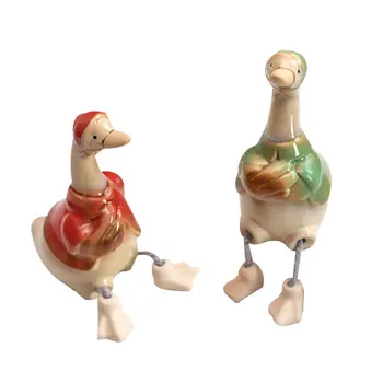 

2pcs Decorative Duck Crafts Ceramic Animal Model Adorable Animal Layout Landscaping Crafts for Home Outdoor Garden Balcony