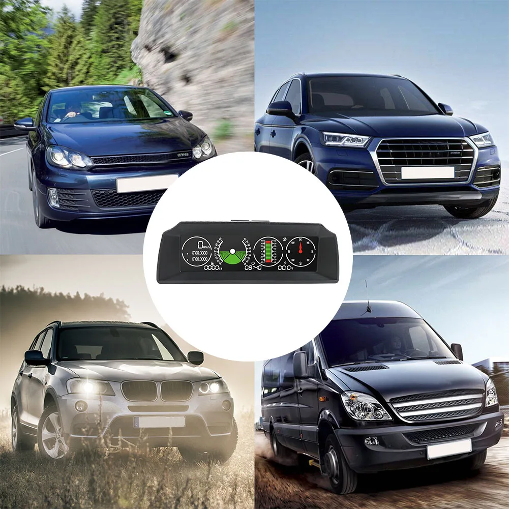 Smart GPS Pitch Angle Slope Meter Car Speedometer Latitude Longitude Multifunctional HUD Universal Head-Up Display Inclinometer