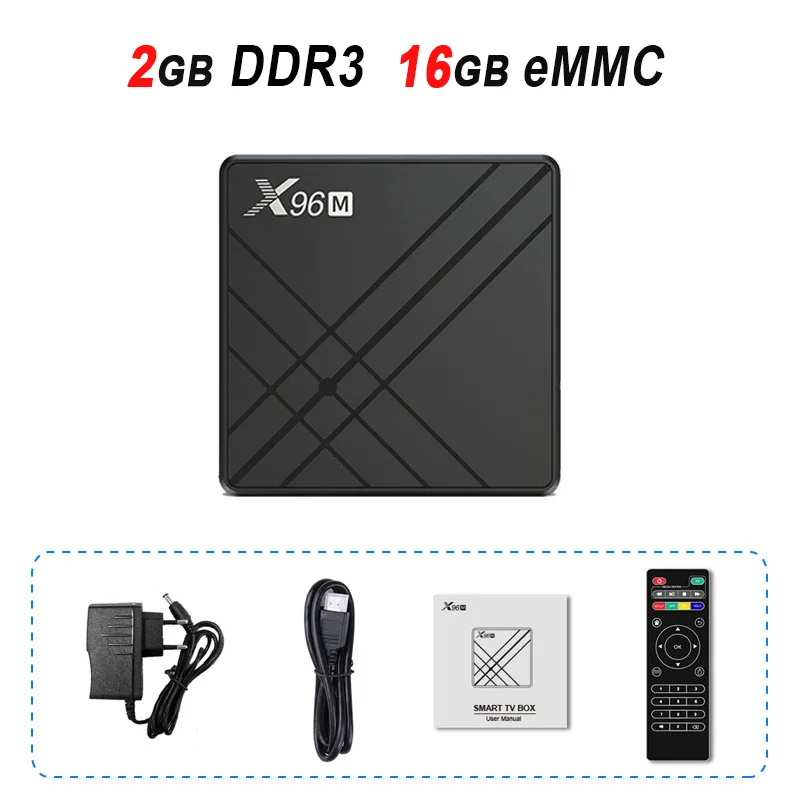 Android 9,0 ТВ приставка X96M Allwinner H603 Смарт ТВ приставка 4 Гб DDR3 32 Гб 64 Гб eMMC 2,4G WiFi 4K медиаплеер телеприставка 2 ГБ/16 ГБ - Цвет: 2GB 16GB