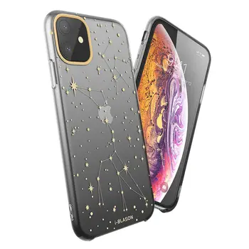 

For iPhone 11 Case 6.1 inch (2019 Release) i-Blason OMG Series Black/Star Slim Liquid Soft Rubber Protective Silicone Case Cover