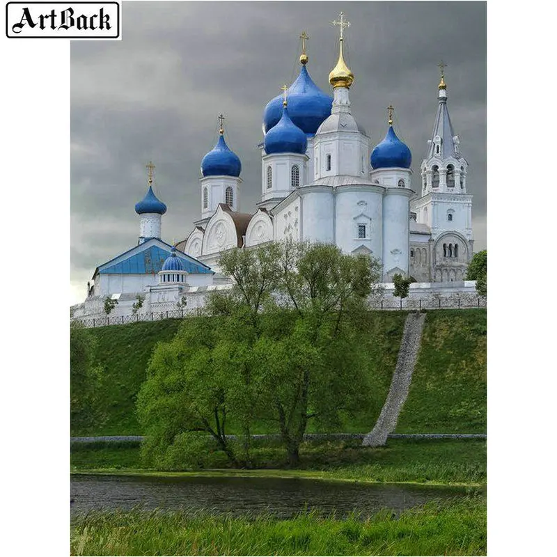 Full square christian church diamond painting castle diy 5d resin diamond mosaic landscape embroidery icon - Цвет: ARQ-193