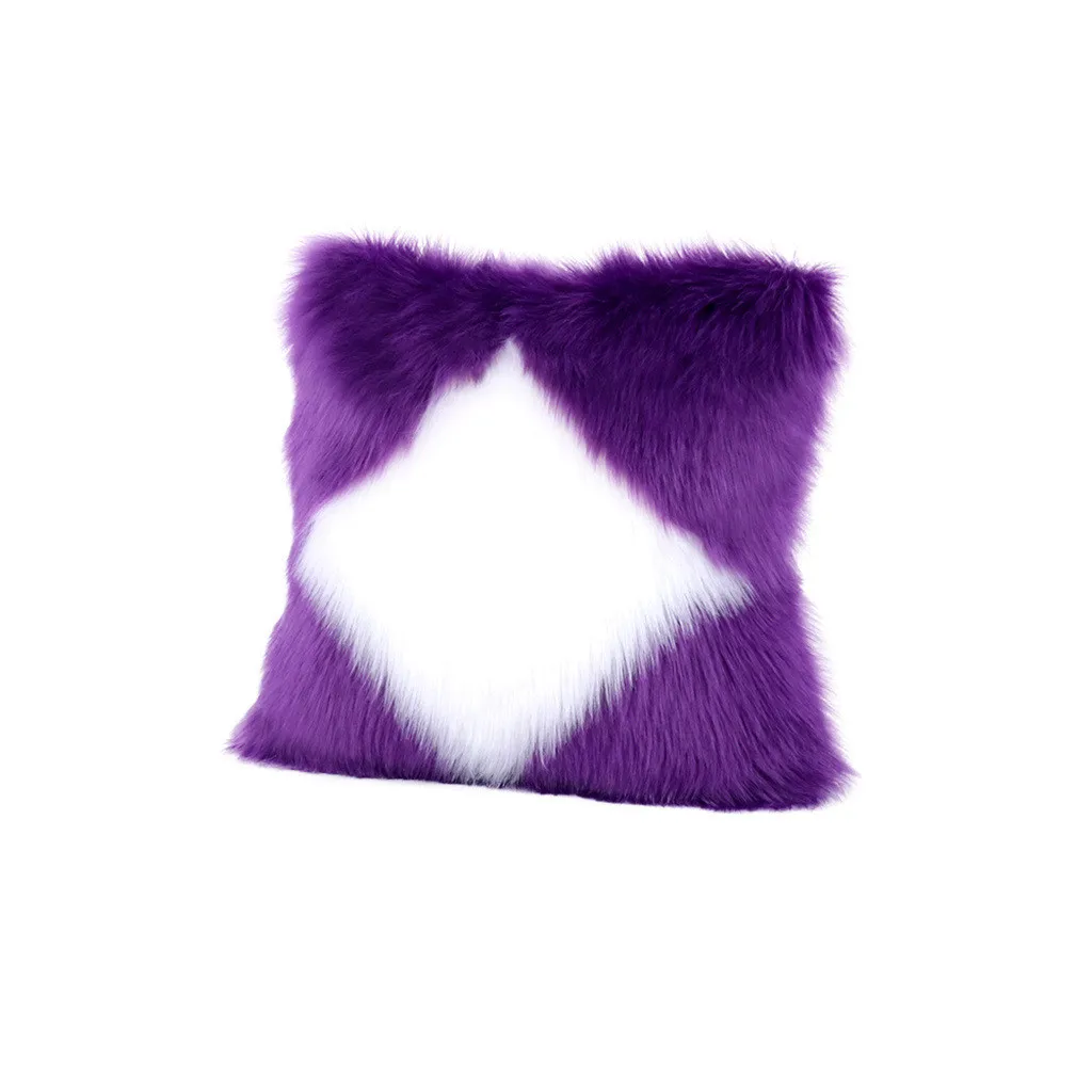 Mitation Wool Plush Cushion Cover Warm Soft Square Sofa Car Nap Throw Pillow Case Home Decor Household Supplies Plush pillowcase