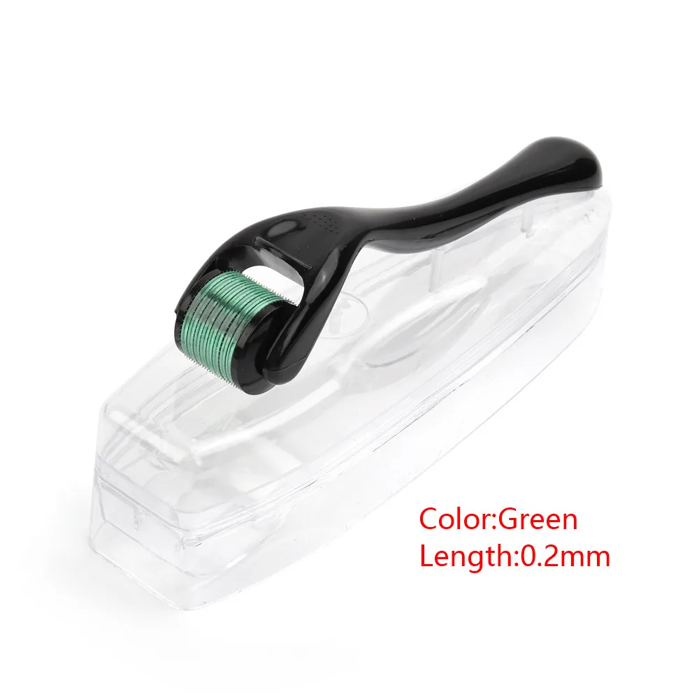 Микро-игольчатый ролик Дерма ролик 540 игл медицинская терапия Уход за кожей Инструмент 0,2 мм/0,25 мм/0,3 мм длина иглы инструмент для ухода за кожей - Цвет: Green 0.2mm