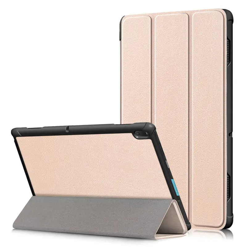 Чехол для планшета lenovo Tab E10 10,1, чехол Funda TB-X104F TB X104F TB-X104L, тонкий магнитный складной чехол-подставка из искусственной кожи - Цвет: Золотой