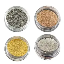 0.8mm 3d Metal Micro Beads Nail Rhinestone Small Beads Manicure 3D Nail Art Decoration In Wheel Accessories