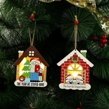 

Christmas Decorative Lights Wood Light Board Xmas Tree Pendant Ornament Christmas Pendant Face Mask Old Man Wooden Christmas Tre