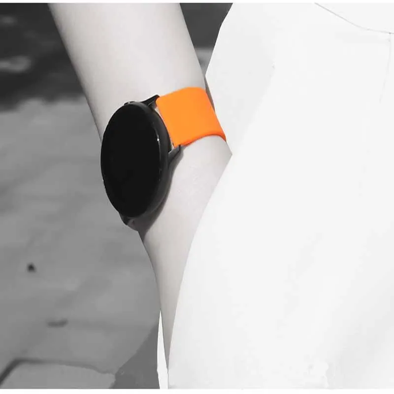 20 мм силиконовый ремешок для samsung Galaxy watch Active40MMsolid color браслет умный спортивный ремешок для samsung Watch42mm ремешок для часов