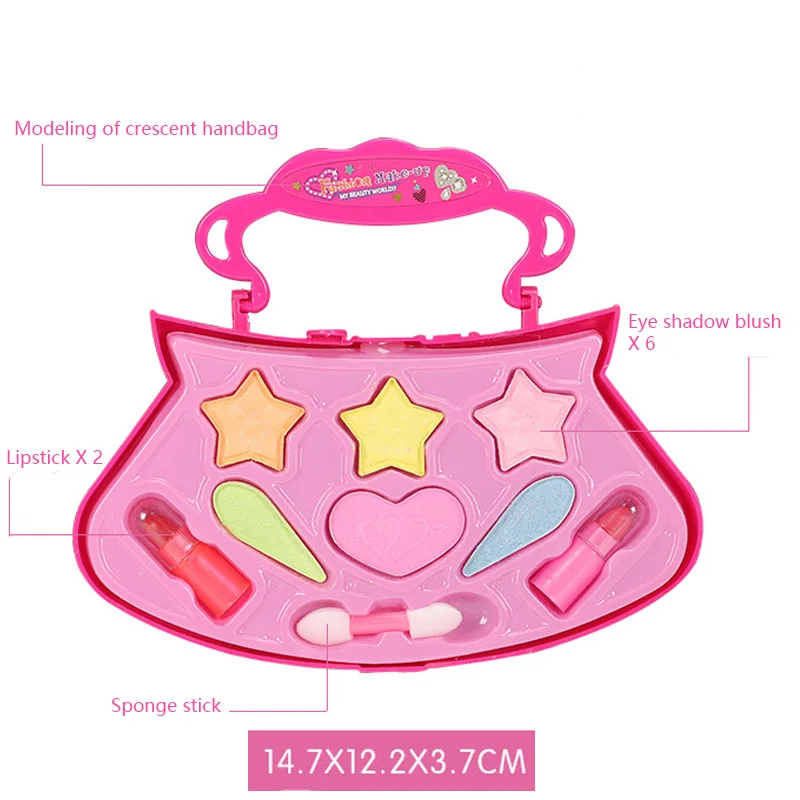 17 шт. модная модель дома для девочек игрушечный макияж коробка детская сумочка Косметика игрушка принцесса Макияж игрушка-подарок для девочки - Цвет: 9 PCS