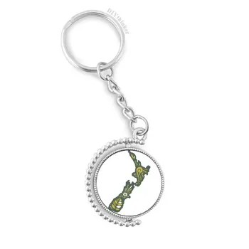 

New Zealand Greenery Sunshine Island Rotatable Key Chain Ring Keyholder