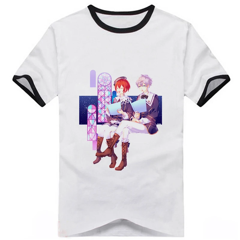 01 Новая футболка со звездами из аниме Trickstar Fine knights 2wink Switch team Мужская и Женская Повседневная футболка с коротким рукавом и принтом - Color: 01
