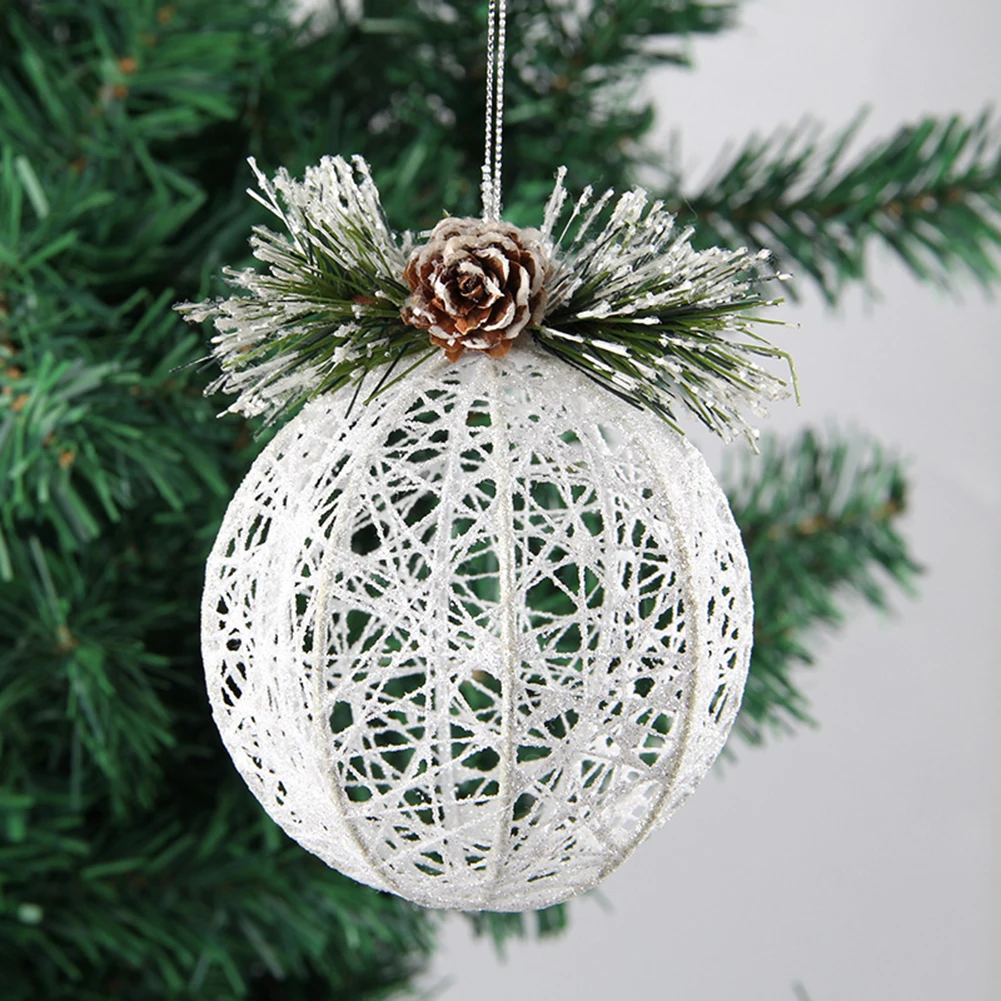 

Christmas Iron Ball Diy Hanging Ball Ornaments Rattan Thread String Christmas Tree Ornament Xmas Trees Wedding Party Decorations