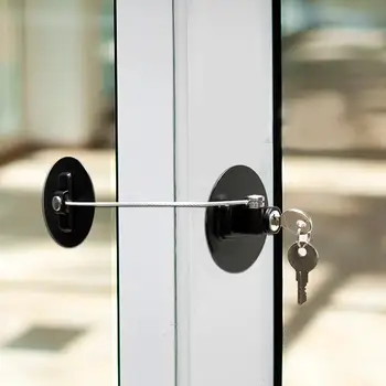 

Baby Security Lock Children's Window Refrigerator Door Safety Anti-falling Limit Lock With Stainless Steel Key Cylinder