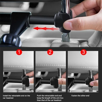 

Car Headrest Mount Car Backseat Tablet Holder for 5.5-12.9\" Cellphone Tablet PC Q81F