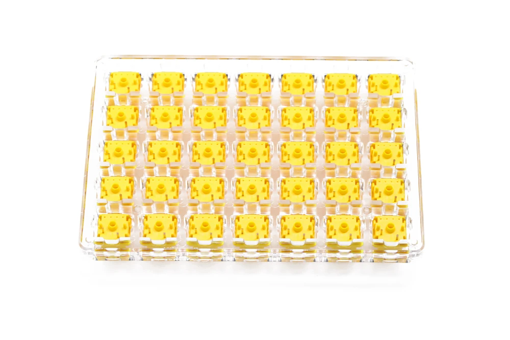Linear da Haste do Rgb Amarelo do Ouro com a Caixa mx dos Extras 5pin do Interruptor do Ouro do Tampão de Gateron para o Teclado Interruptor Mecânico Base Acrílica 63g 50m - Imagem 3