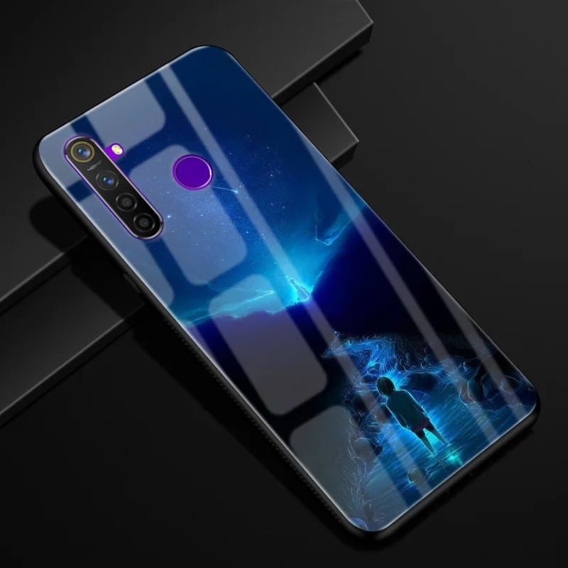 Для OPPO Realme 5 pro Чехол 6,3 ''стекло Жесткий чехол для OPPO Realme5 чехол для телефона силиконовый бампер Fundas Coque Realme 5pro