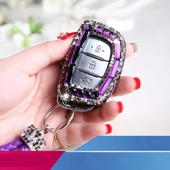 

2020 with diamond car key case For Hyundai Tucson Creta ix25 i10 i20 i30 Verna Mistra Elantra 2015-2018 remote key accessories