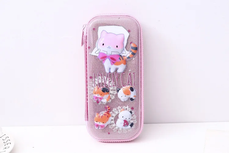 Прекрасный Hello Cat розовый синий канцелярские принадлежности сумка для хранения Чехол Карандаш Escalar Papelaria Escolar школьные принадлежности