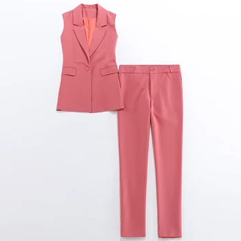

Women's Blazer pants two-piece suit Casual office temperament office jacket small suit Slim cropped trousers New 2020