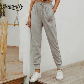 high waisted gray sweatpants