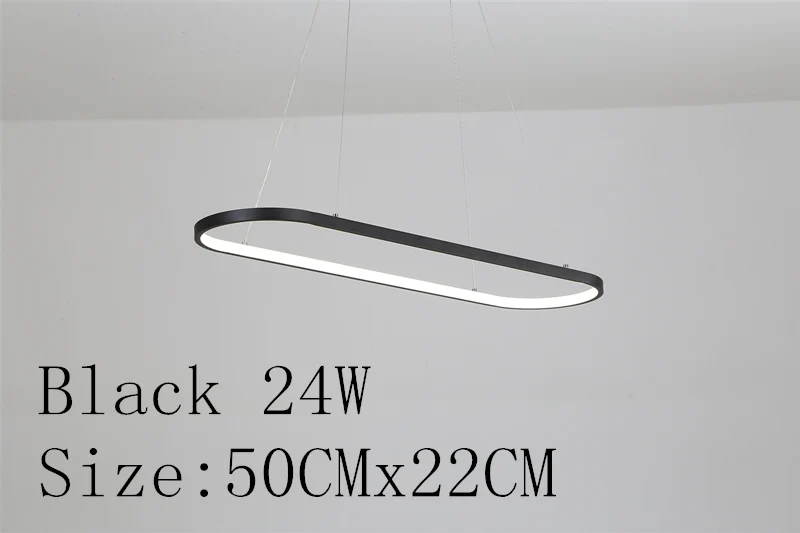 Black 24W Скандинавский современный золотой черный светодиодный светильник-Люстра для гостиной, столовой, чердак 110 В 220 В - Цвет абажура: Black 24W
