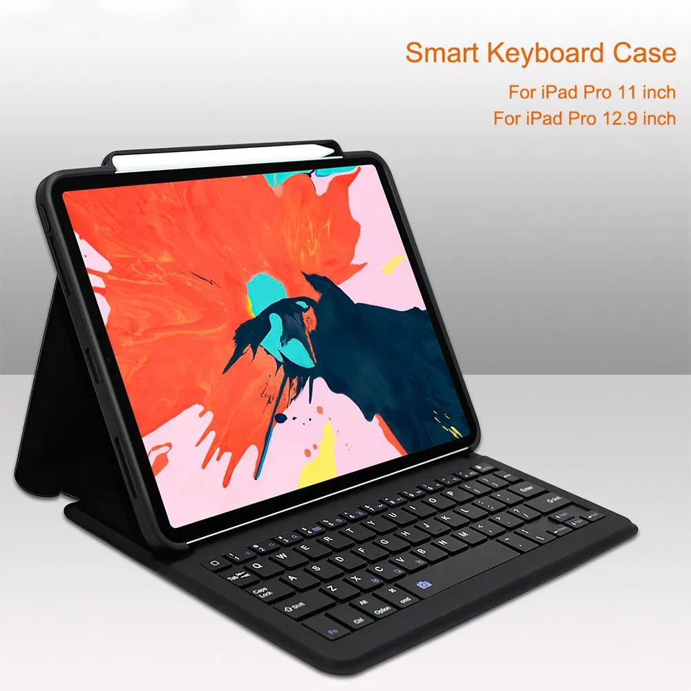 

Bluetooth Keyboard Case For iPad Pro 12.9/11 2018 Auto Sleep/Wake Smart PU Leather Protective Cover For Apple iPad 2018 Coque