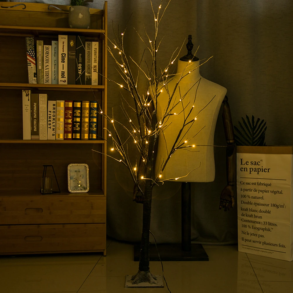Snow Tree Lamp night light christmas decorations for home LED Birch Festival Modern Indoor Holiday Fairy EU US Plug