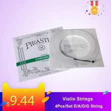 4 шт./компл. E/A/D/набедренной повязки хром Сталь Пирастро Tonica скрипки Струны для 4/4 аксессуар для скрипки, зеленый, серебряный цвета скрипки струны