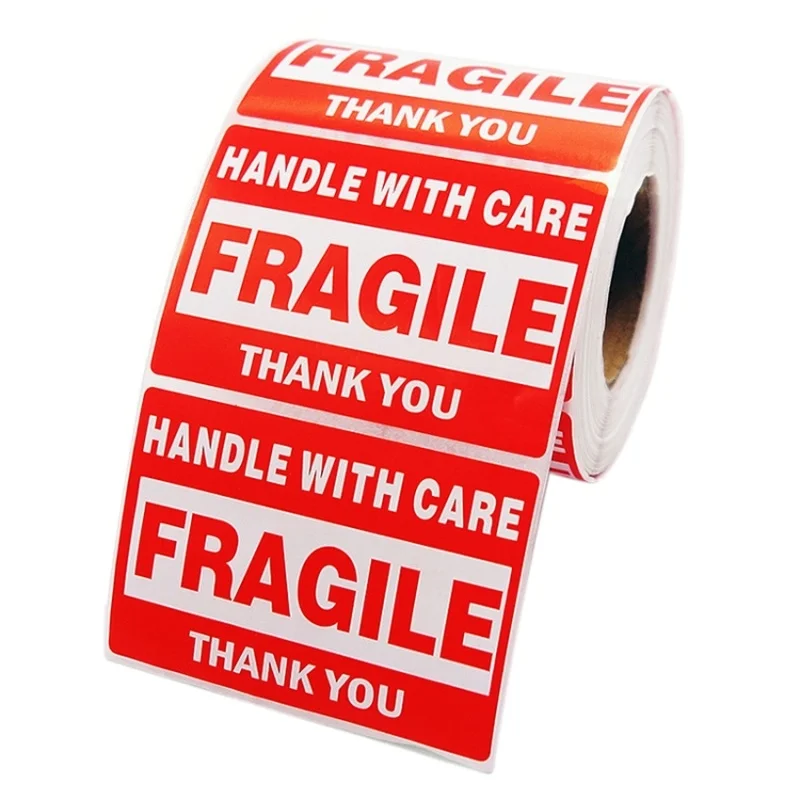 Large Vinyl Fragile StickersPlease Handle With CareSelf Adhesive Label