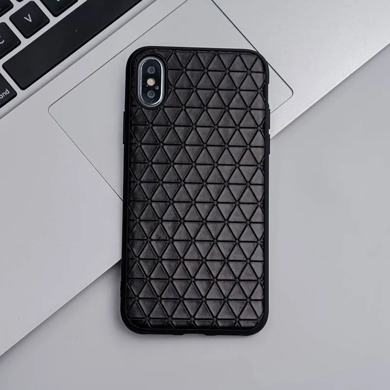 Чехол для телефона из натуральной кожи для IPhone X XS Max XR полуобернутый чехол для Apple 5 5S SE 6 6S 7 8 Plus защитный чехол для телефона - Цвет: Черный