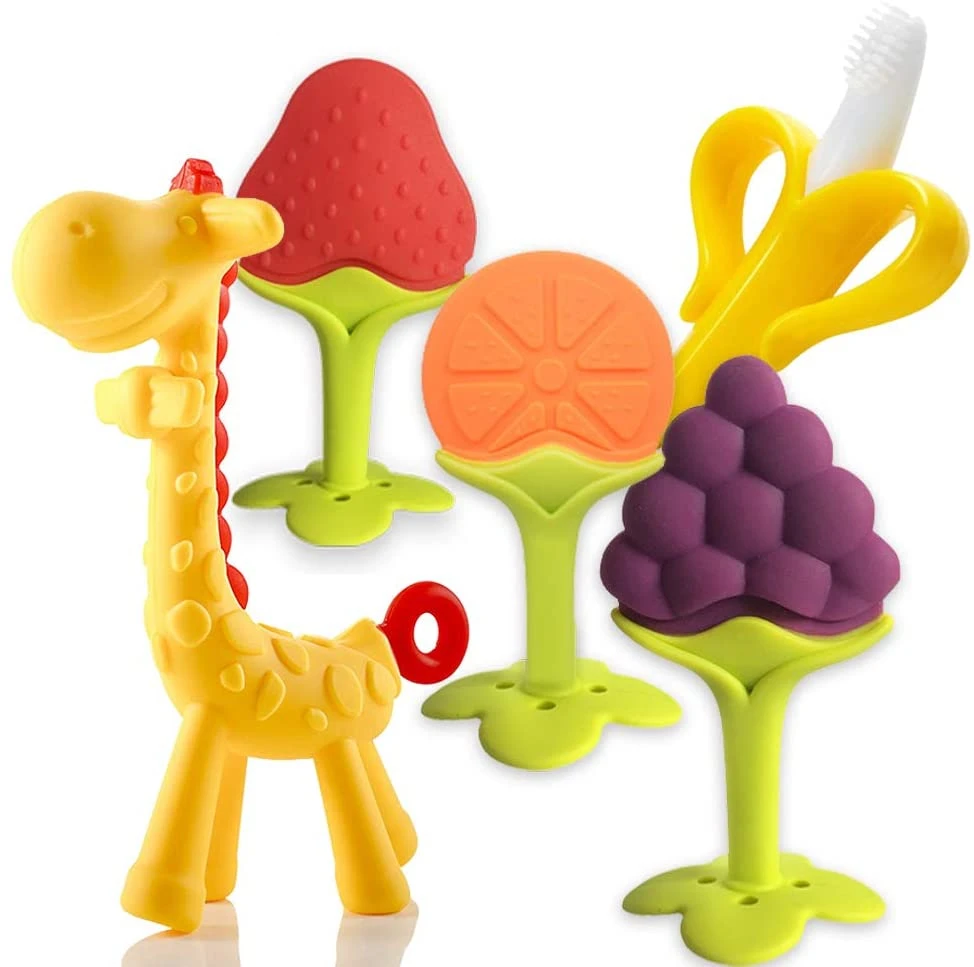 1pcs BPA Free Baby Teething DIY Toy for Pacifier Clips Newborn Animal Fruit Food Grade Silicone Rodent Tiny Rod Teether | Мать и ребенок