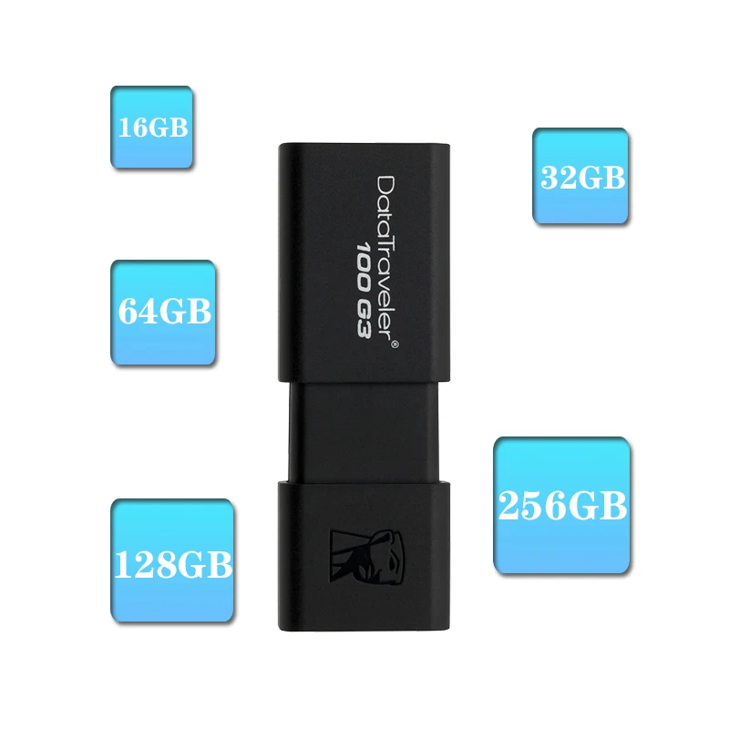 kingston DT100G3 USB флеш-накопитель 16 ГБ 32 ГБ 64 Гб 128 ГБ 256 Гб карта памяти Cle Stick Флешка 3,0 Флешка USB