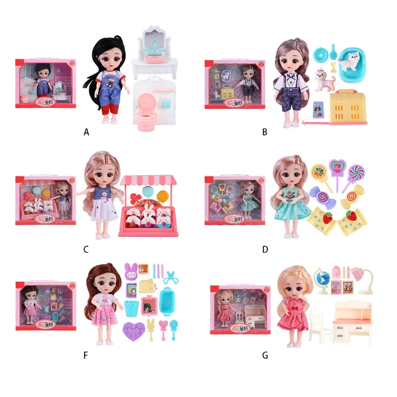 2021 New Doll & Dollhouse Accessories Miniature Furniture Set Simulation Role Play Toy Girls Favorite Interactive Pretend | Игрушки и