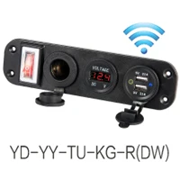 Многофункциональная Двухпортовая USB Панель 5 В Автомобильное USB зарядное устройство быстрая автоматическая розетка вольтметр автомобильное USB зарядное устройство адаптер прикуривателя - Название цвета: TU-YY-YD-KG(DW)-R