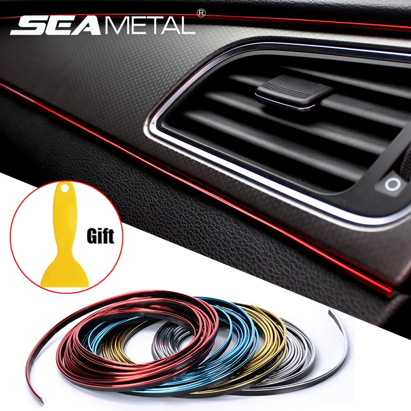 

10m Car Styling Interior Decoration Strips Moulding Trim Dashboard Door Edge Universal For Cars Auto Accessories In Car Syling