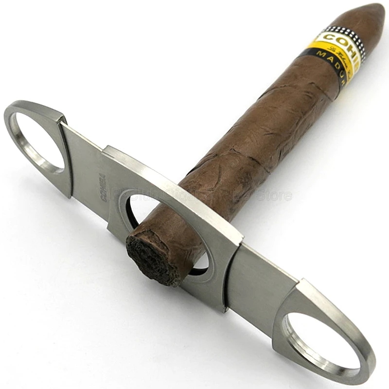 COHIBA, резак для сигарет, диаметр отверстия 30 мм, двойные металлические лезвия, металлический острый инструмент для курения Sigaar, ножницы W/Подарочная коробка