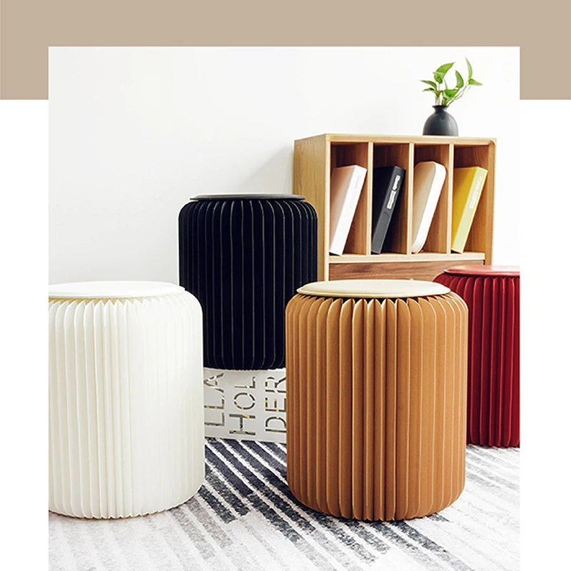 

42x36cm Round Stool Dining Folding Paper Stool Chair Small Stool Nordic Home Functional Creative Furniture Conference Mesh Chair
