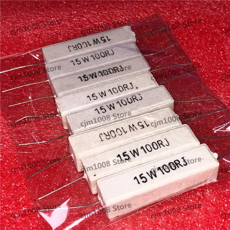 10pcs Rx27 Horizontal Cement Resistance 15w 100ohm 15w100r 100rj