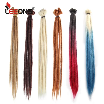 Leeons 20inch Handmade Dreadlocks Crochet Hair Dreadlock Hair Extension Ombre Braiding Hair Synthetic Dreads Loc Hairpiece 1