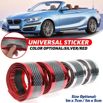 

Universal Car Door Sill Rubber Strip Bumper Rear Trunk Protector Guard Carbon Fiber Anti-scratch Strips