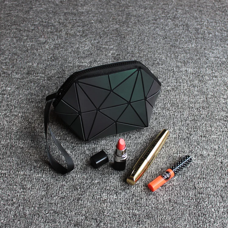 

Luminous Bag Women Geometric Bag Makeup Handbag Designer Folding Travel Make Up Bag Small Purse